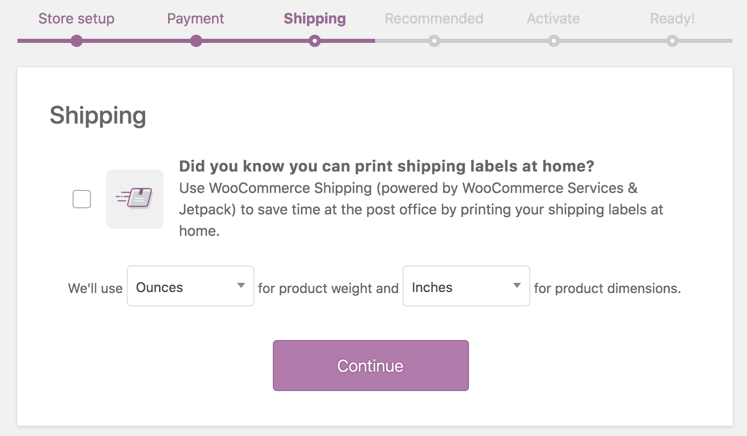 Using the shipping configuration for setting up eCommerce.| Purely Write